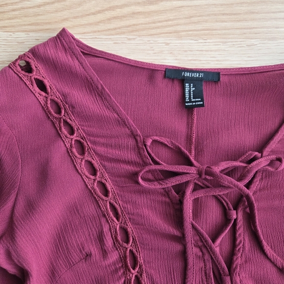 FOREVER21 Red Ruffle Top - Picture 4 of 7